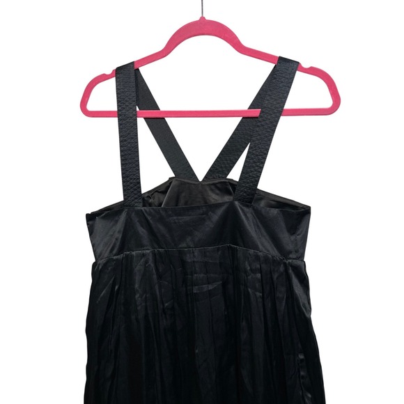 Club Monaco Black Silk Blend Satin Mini Dress Pockets Size 10 Cocktail Y2K - Picture 11 of 13